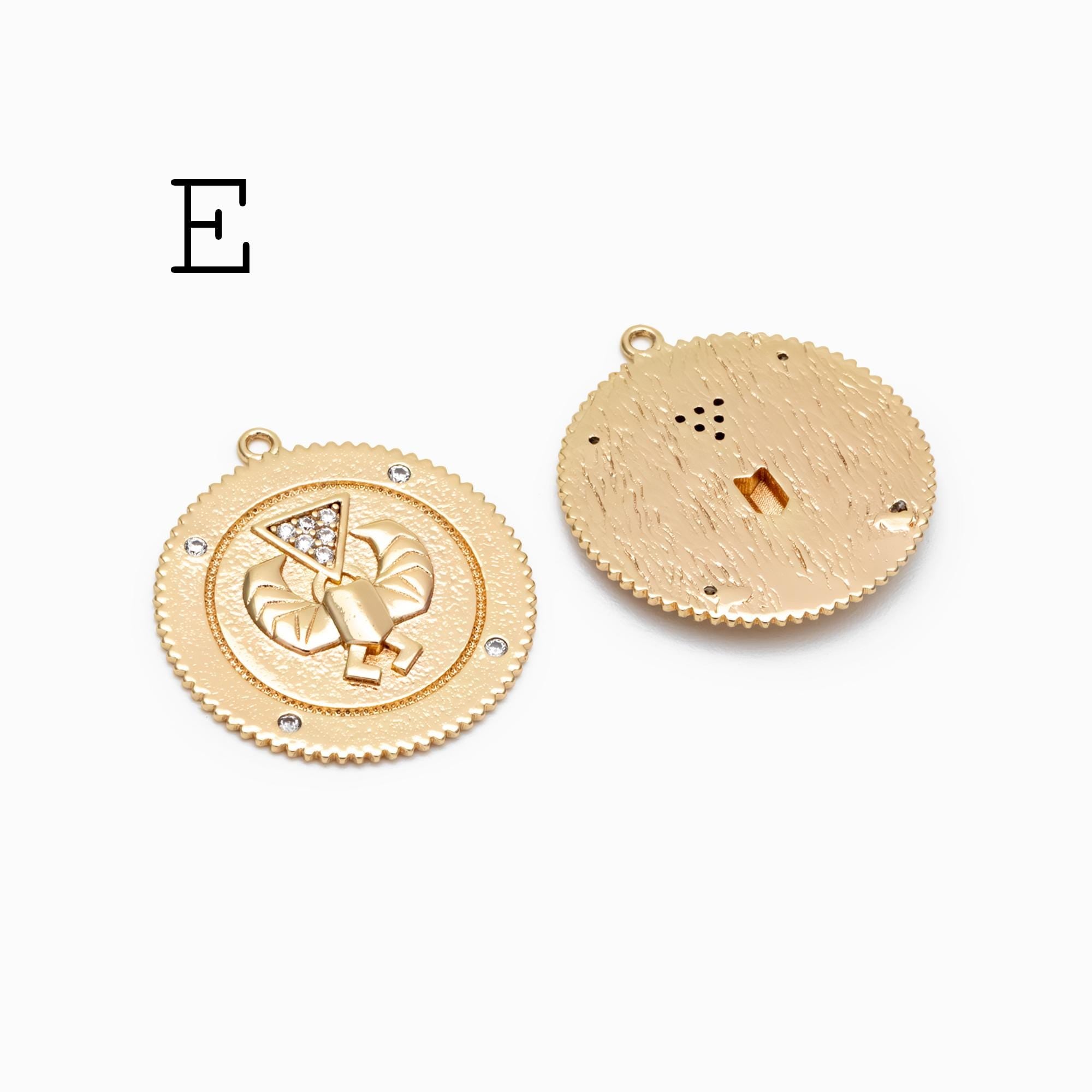 4pcs CZ pave Gold/ Silver Tone Round Oval Charm, 18K Gold/ Rhodium plated Brass, Rhinestone Earring Charm (GB-1872)